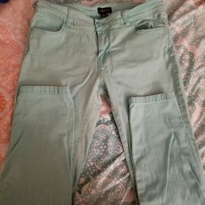 Mint colored skinny pants